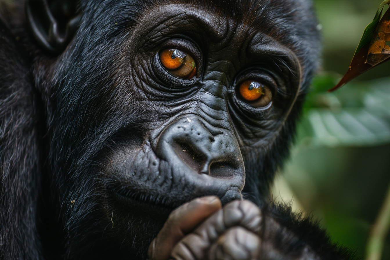 Image gratuite Jeune gorille explorant son environnement 2