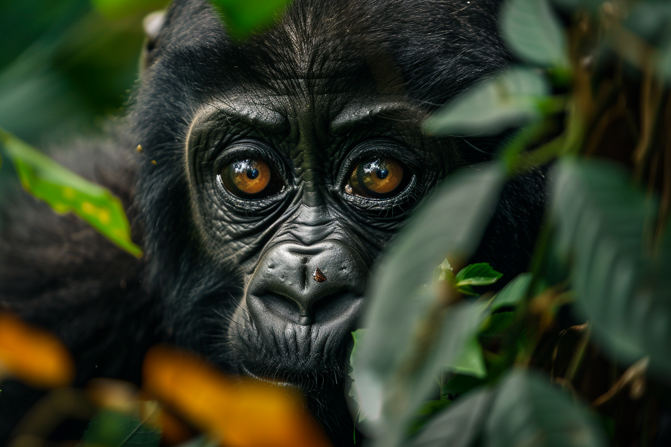 Image gratuite Jeune gorille explorant son environnement 3