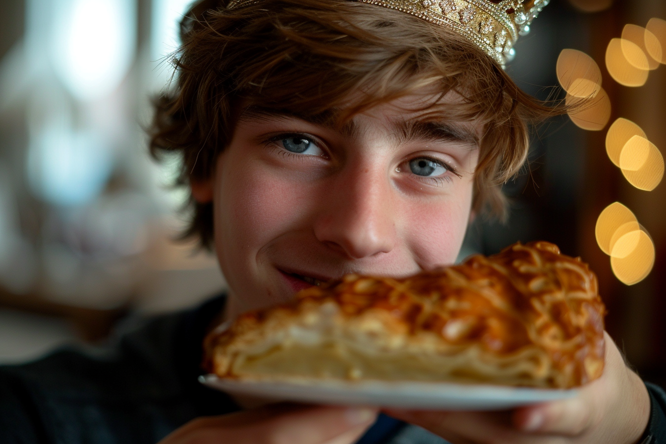 Image gratuite Jeune homme déguste Galette des Rois 5