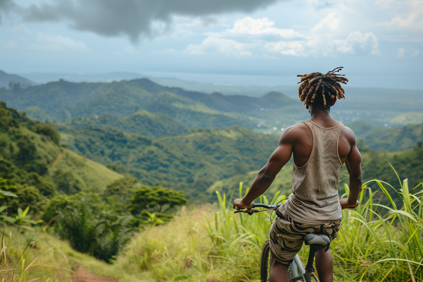 Image gratuite Jeune homme faisant du vélo sur un sentier de montagne 1