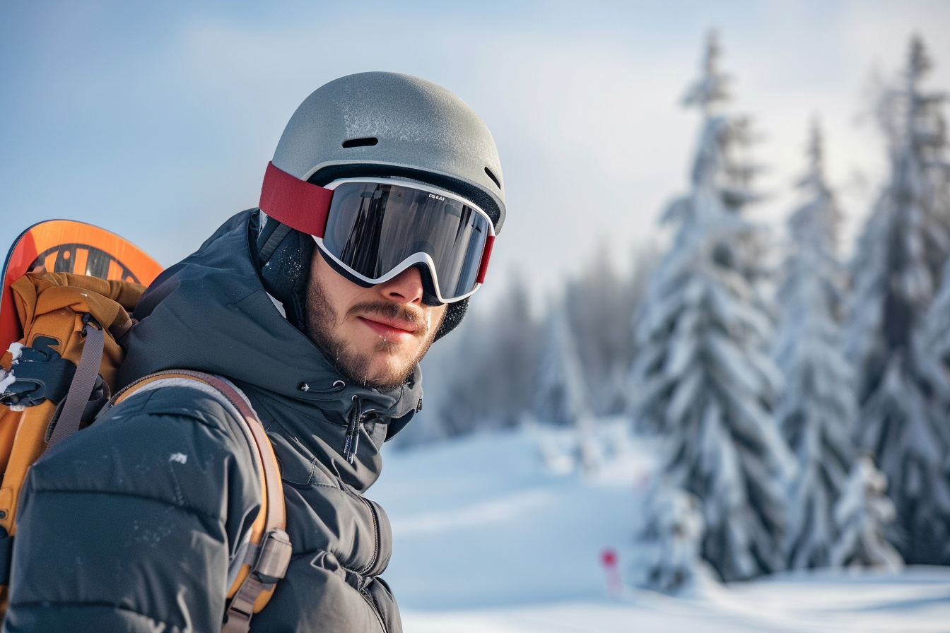 Image gratuite Jeune homme prêt à faire du snowboard en montagne 6