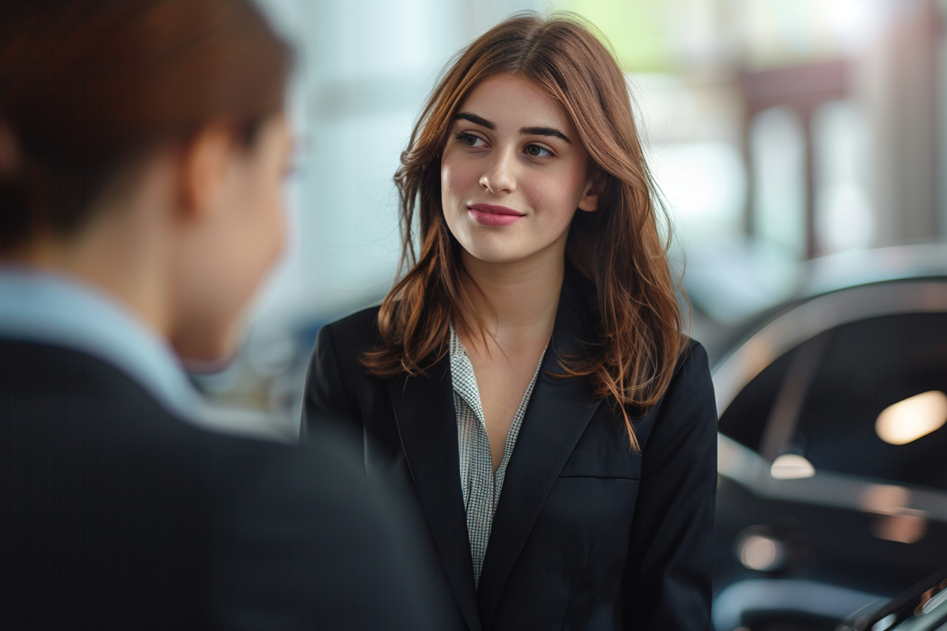 Image gratuite Jeune vendeuse, costume formel, présentation produit 10