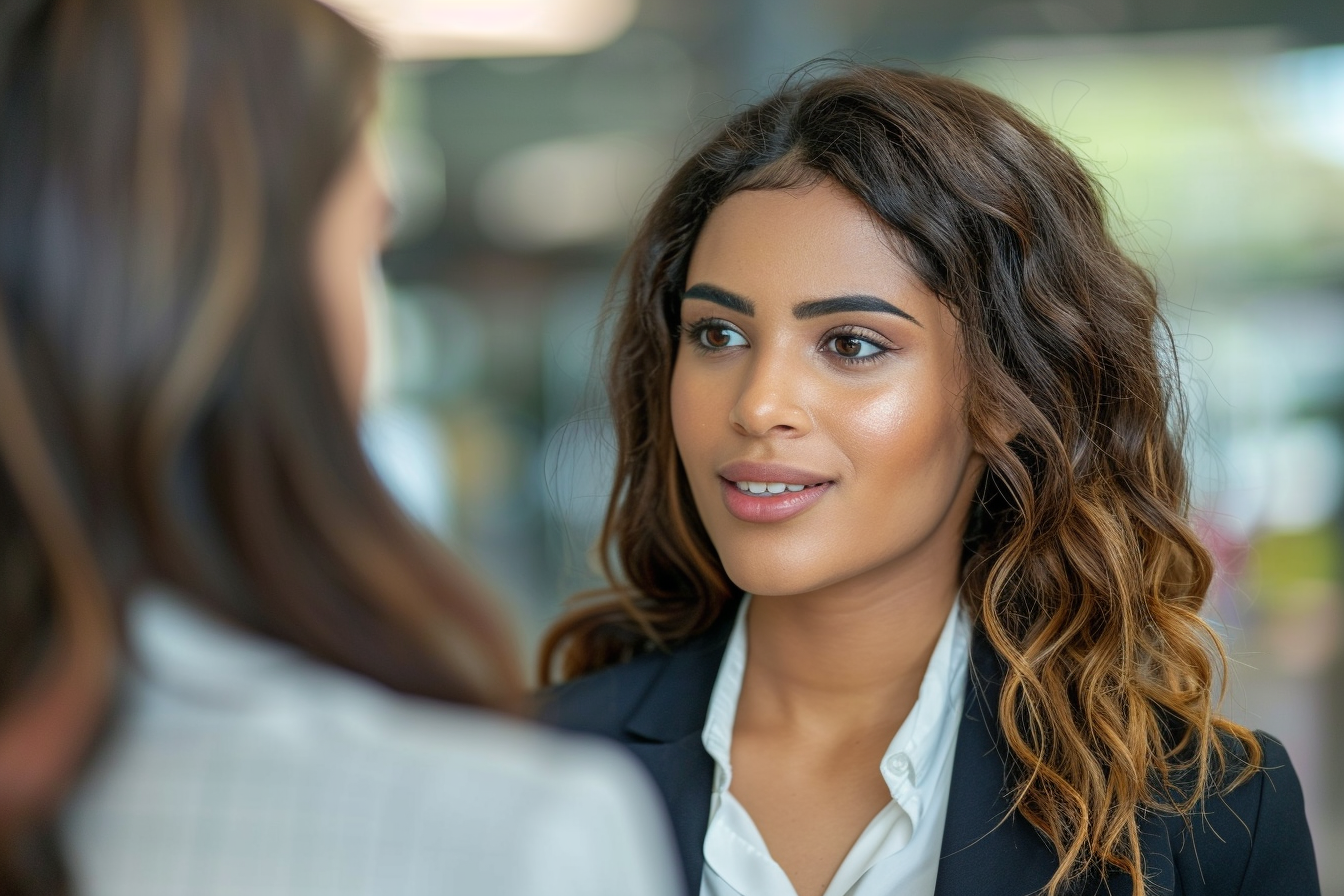 Image gratuite Jeune vendeuse, costume formel, présentation produit 2