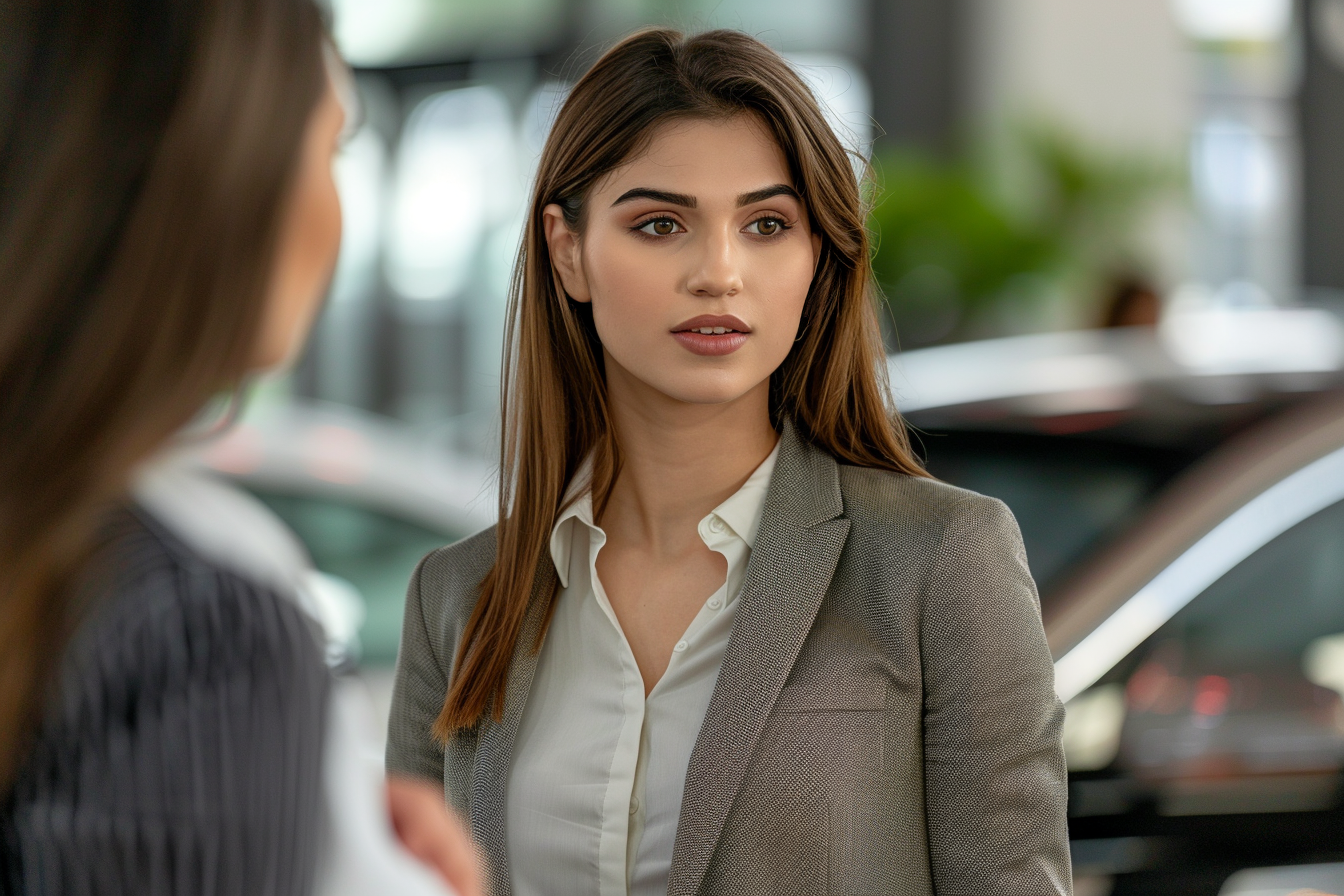 Image gratuite Jeune vendeuse, costume formel, présentation produit 4