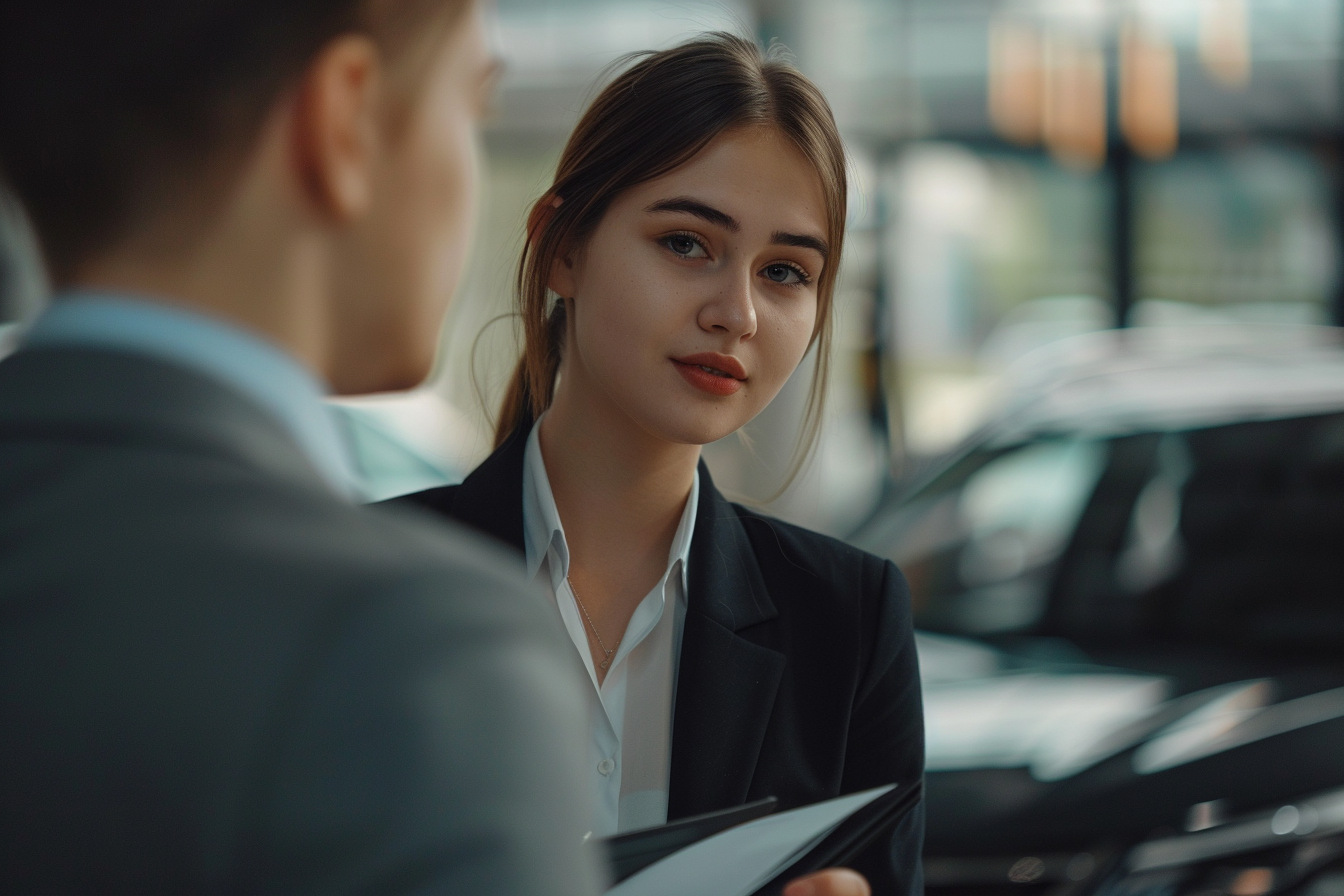 Image gratuite Jeune vendeuse, costume formel, présentation produit 5