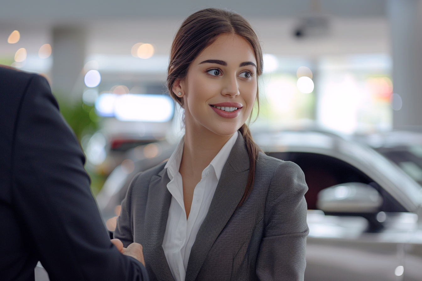 Image gratuite Jeune vendeuse, costume formel, présentation produit 7