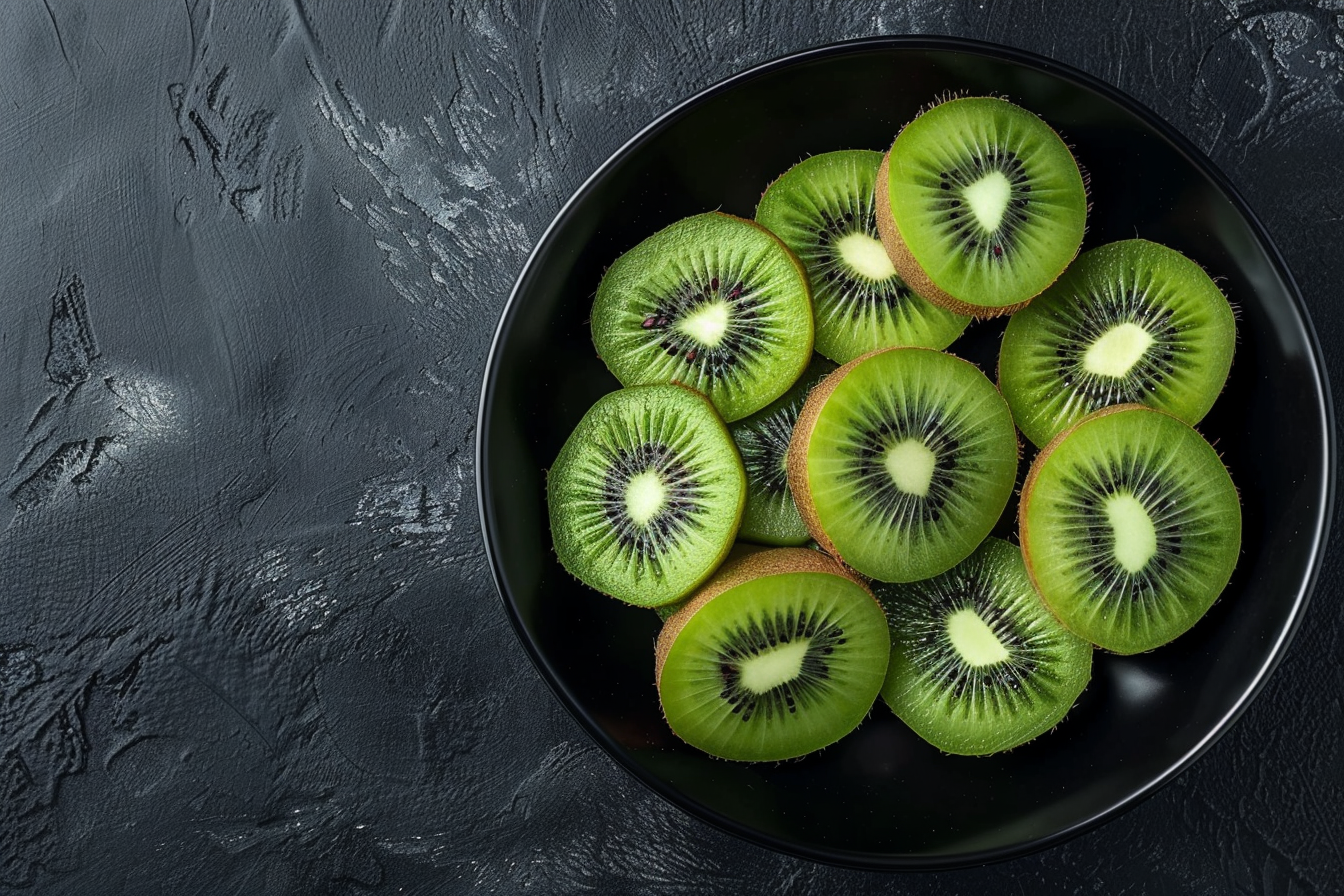 Image gratuite Kiwis tranchés dans bol noir 1