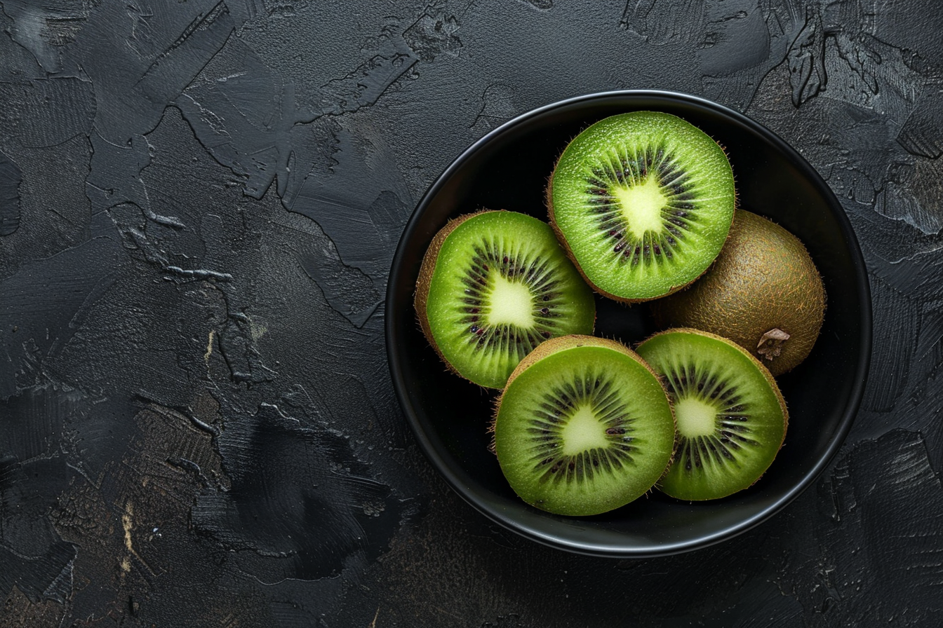 Image gratuite Kiwis tranchés dans bol noir 2