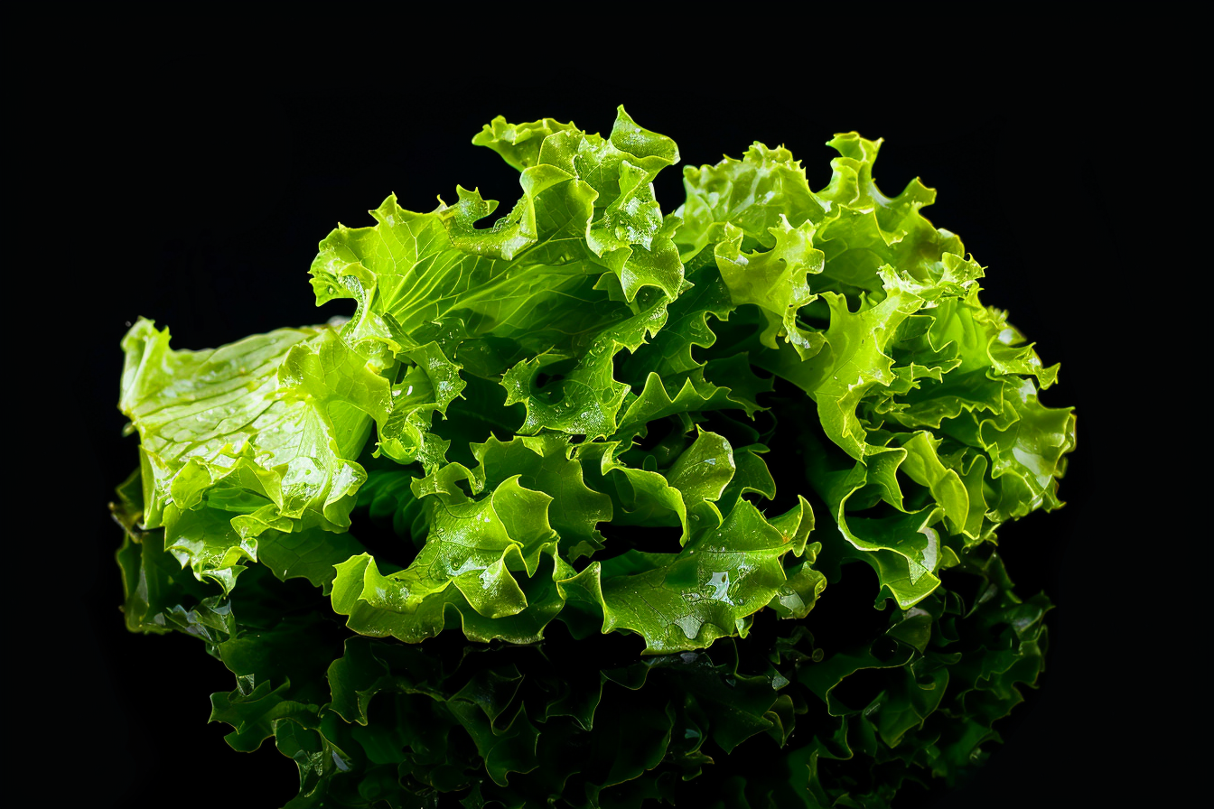 Image gratuite Laitue sur fond noir 3