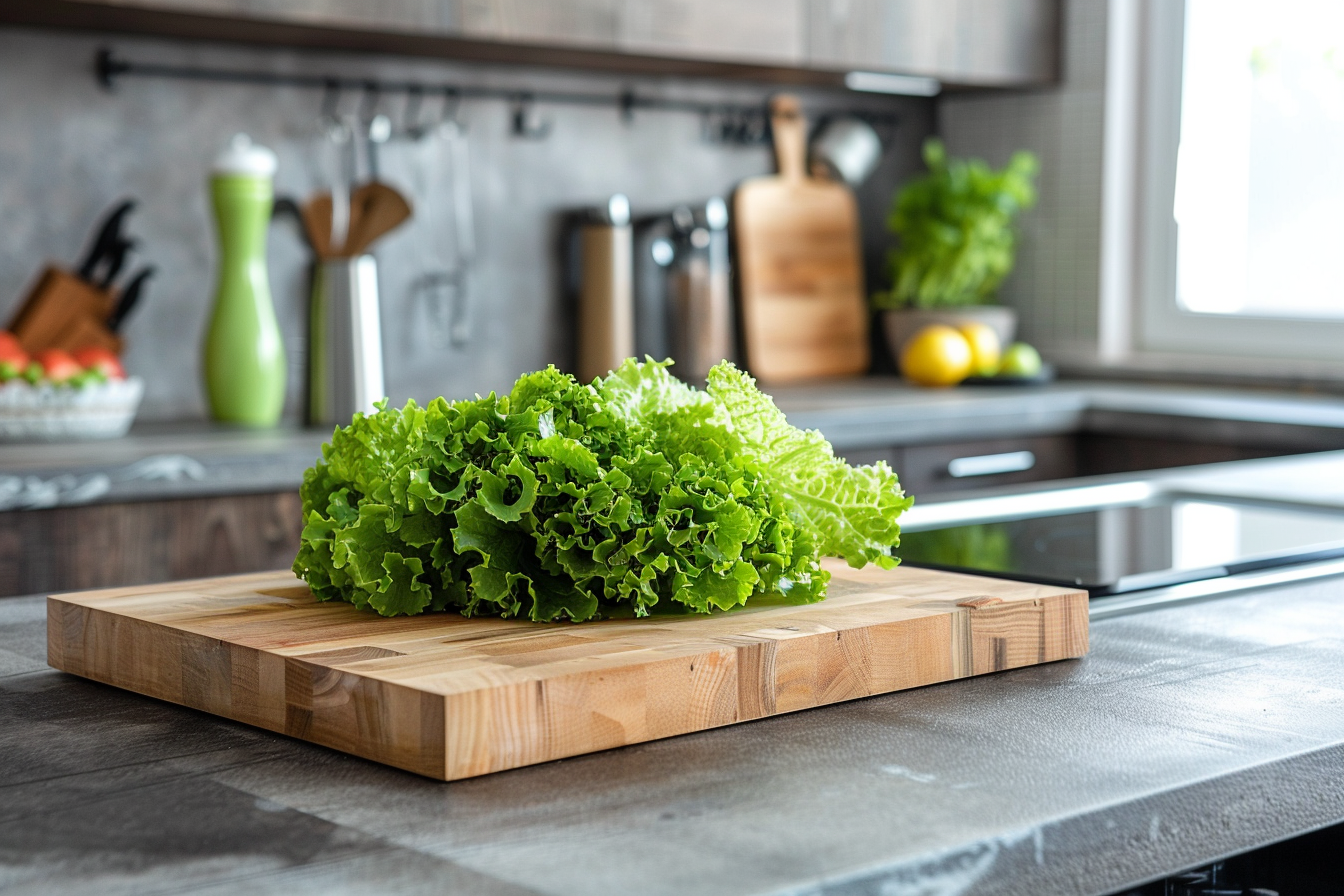 Image gratuite Laitue sur planche en bois 2