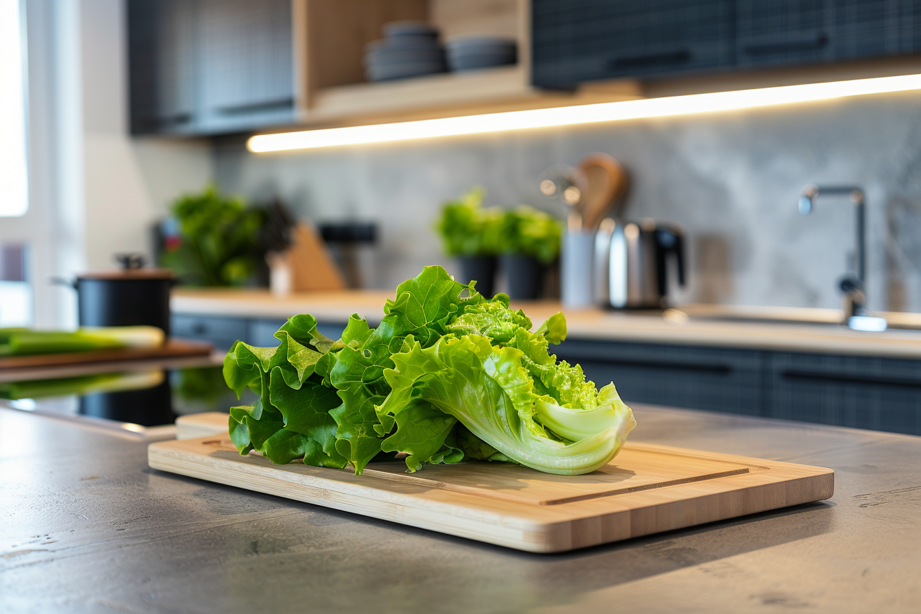 Image gratuite Laitue sur planche en bois 3
