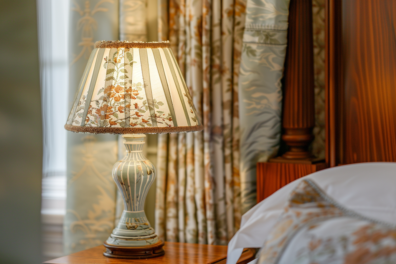 Image gratuite Lampe chevet vintage abat-jour tissu 2