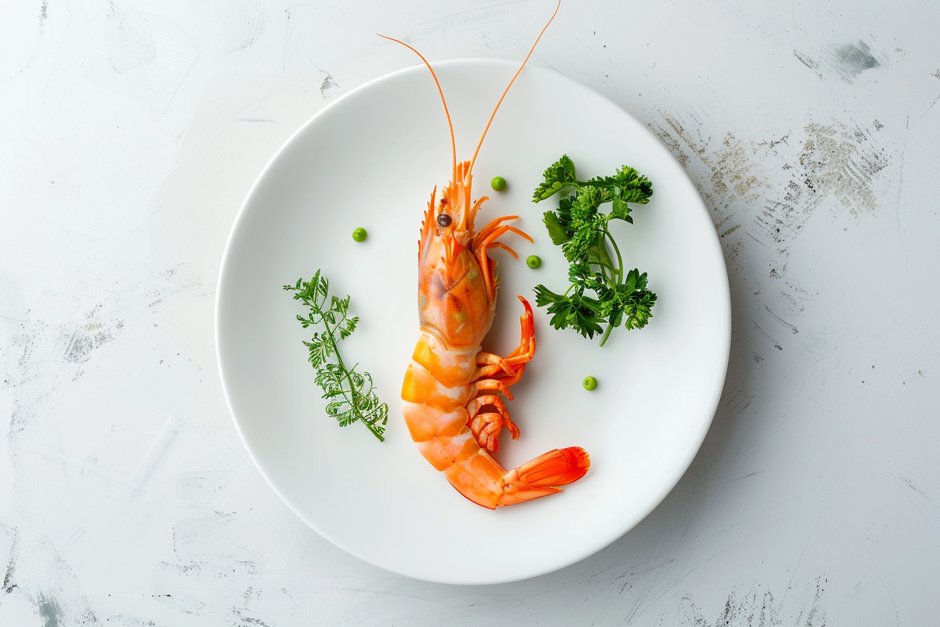 Image gratuite Langoustine sur assiette blanche 1