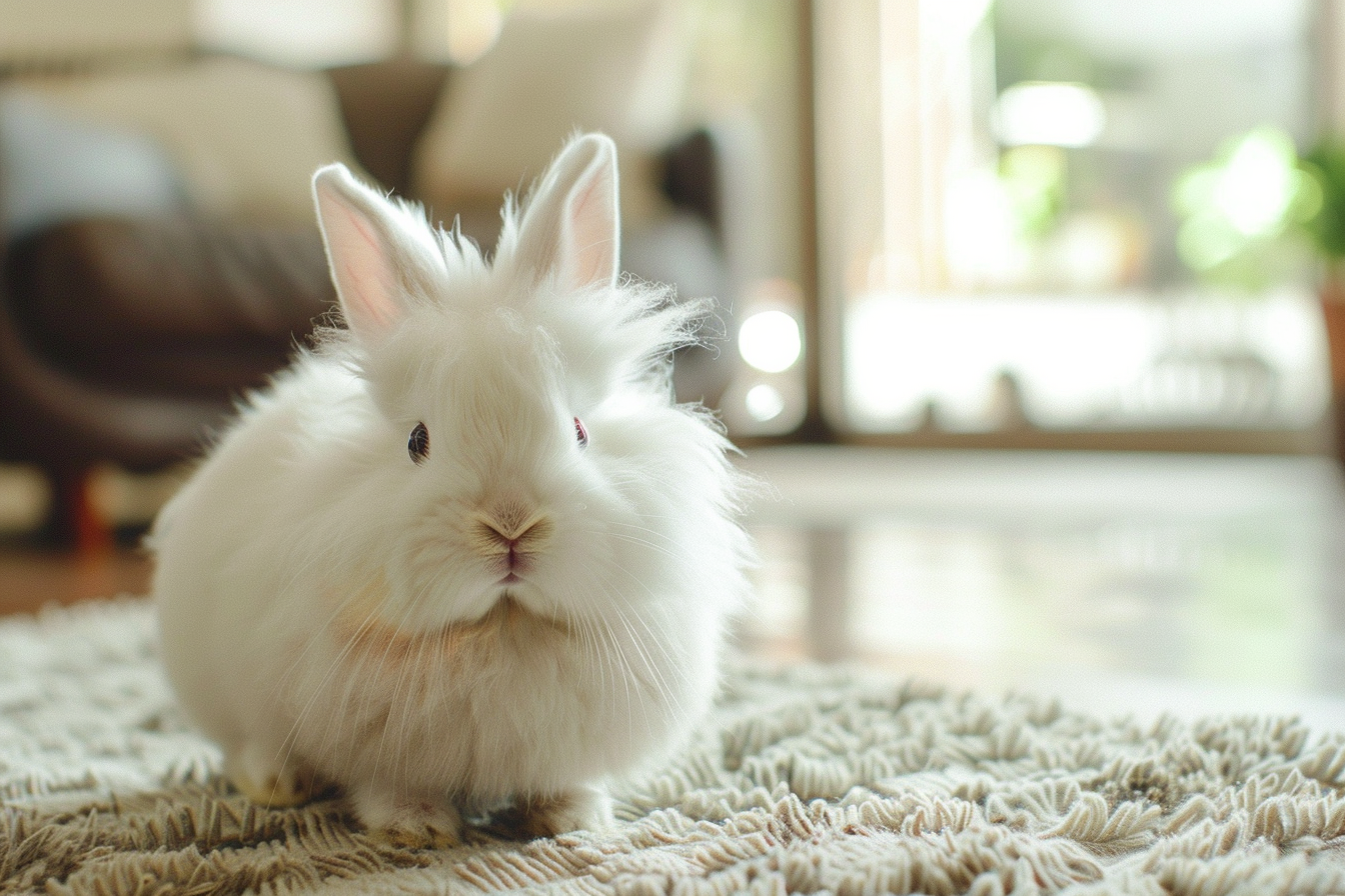 Image gratuite Lapin blanc dans un salon 2