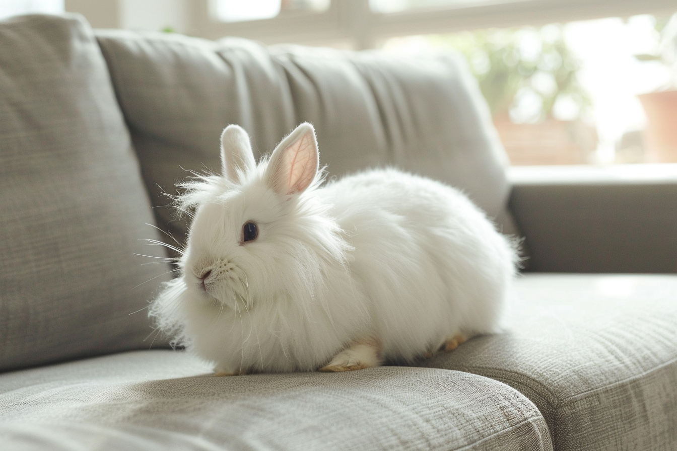 Image gratuite Lapin blanc dans un salon 3