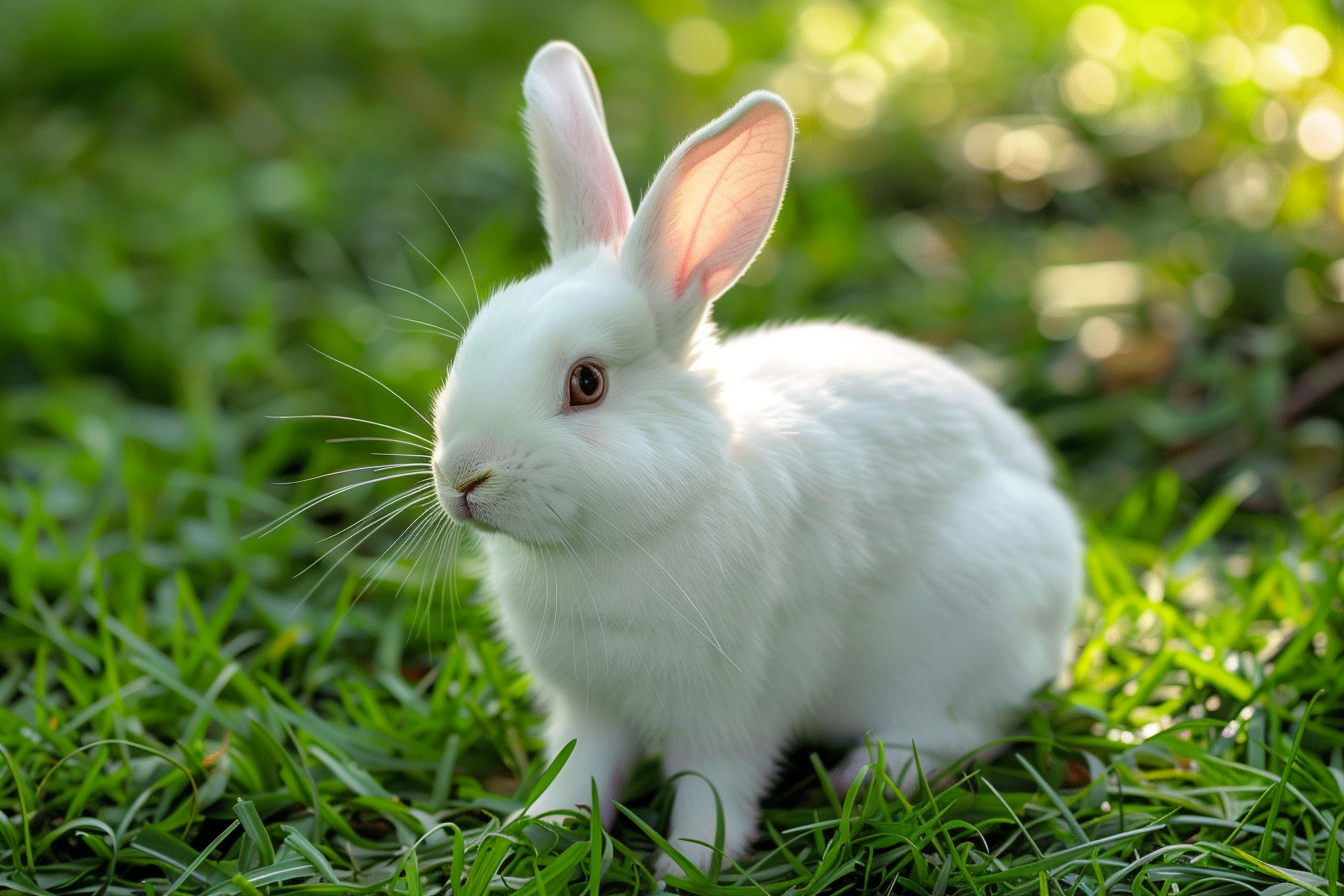 Image gratuite Lapin blanc sur gazon 3