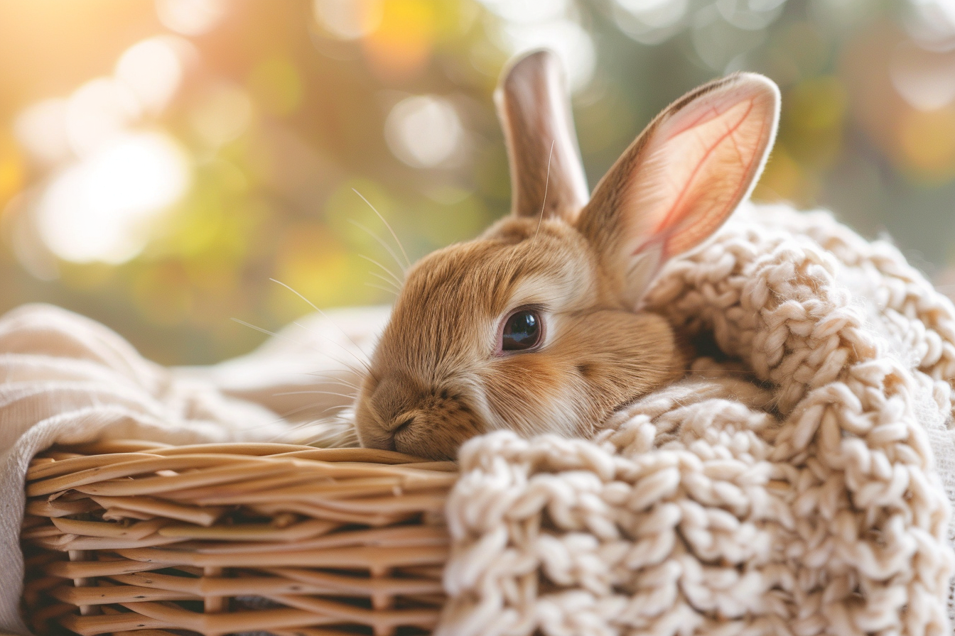 Image gratuite Lapin marron dans panier 3