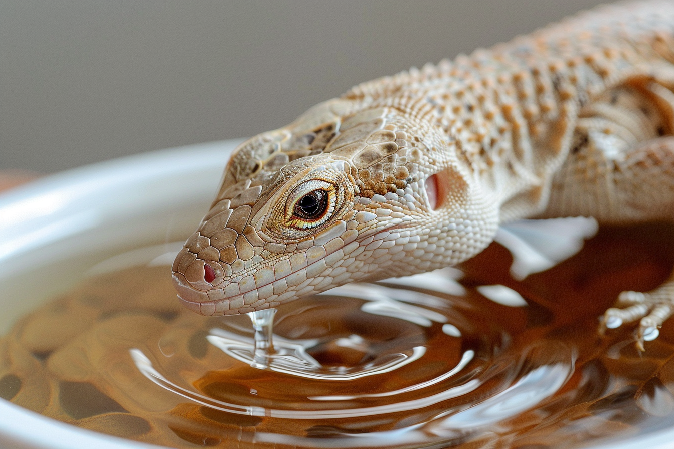 Image gratuite Lézard buvant de l&rsquo;eau 2