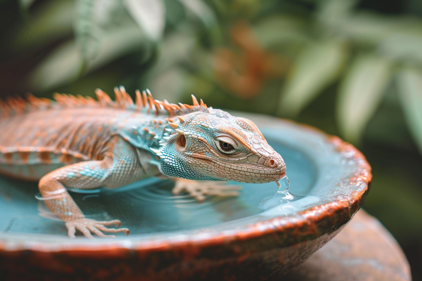 Image gratuite Lézard buvant de l&rsquo;eau 3