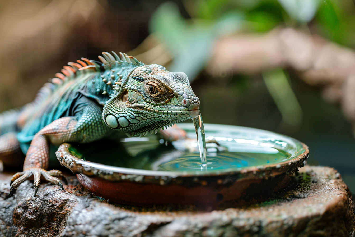 Image gratuite Lézard buvant de l&rsquo;eau 4