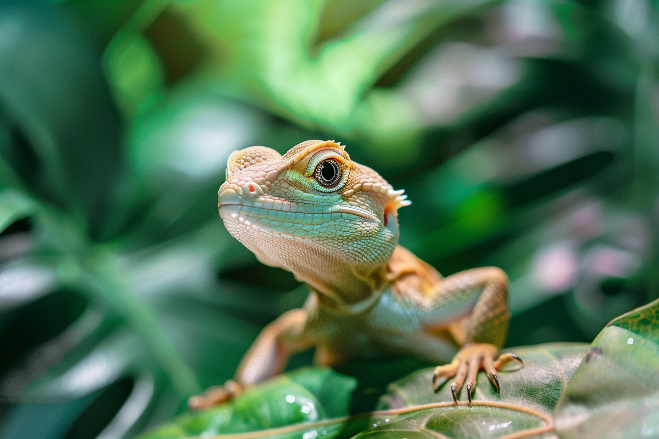Image gratuite Lézard camouflé dans feuillage 2