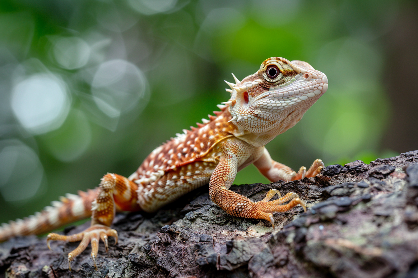 Image gratuite Lézard muant sur une bûche 2