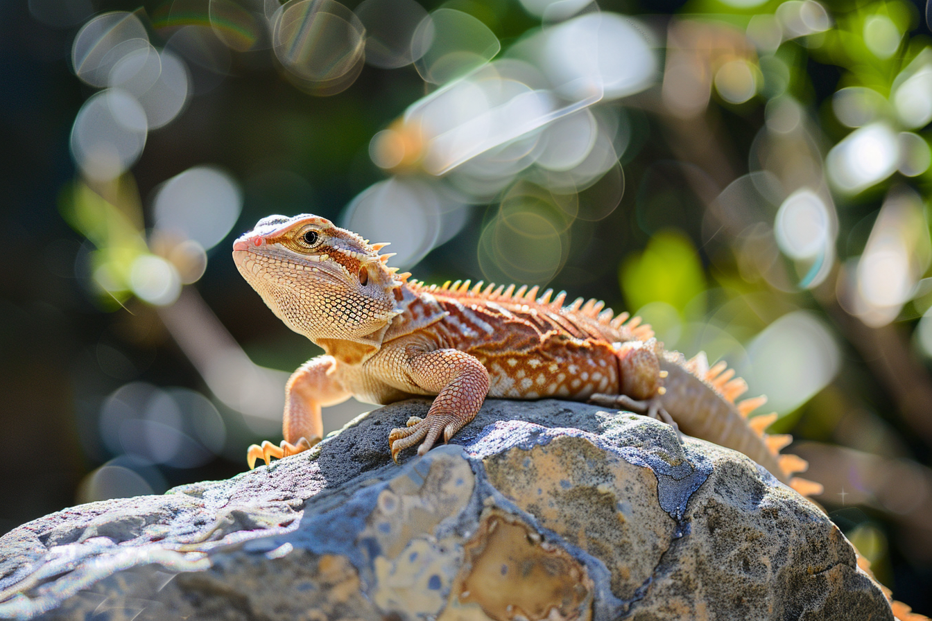 Image gratuite Lézard sur roche ensoleillée 1
