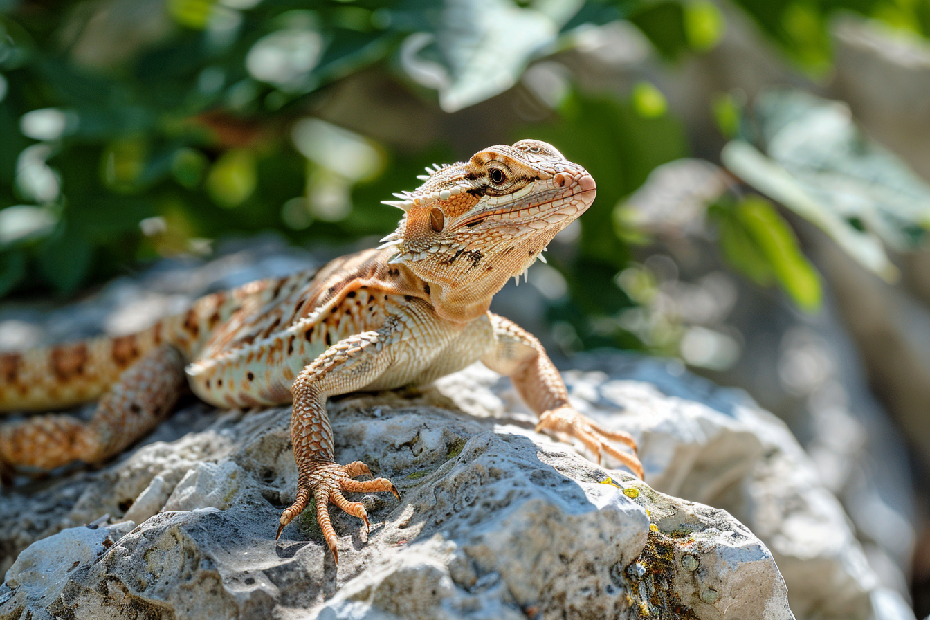 Image gratuite Lézard sur roche ensoleillée 2
