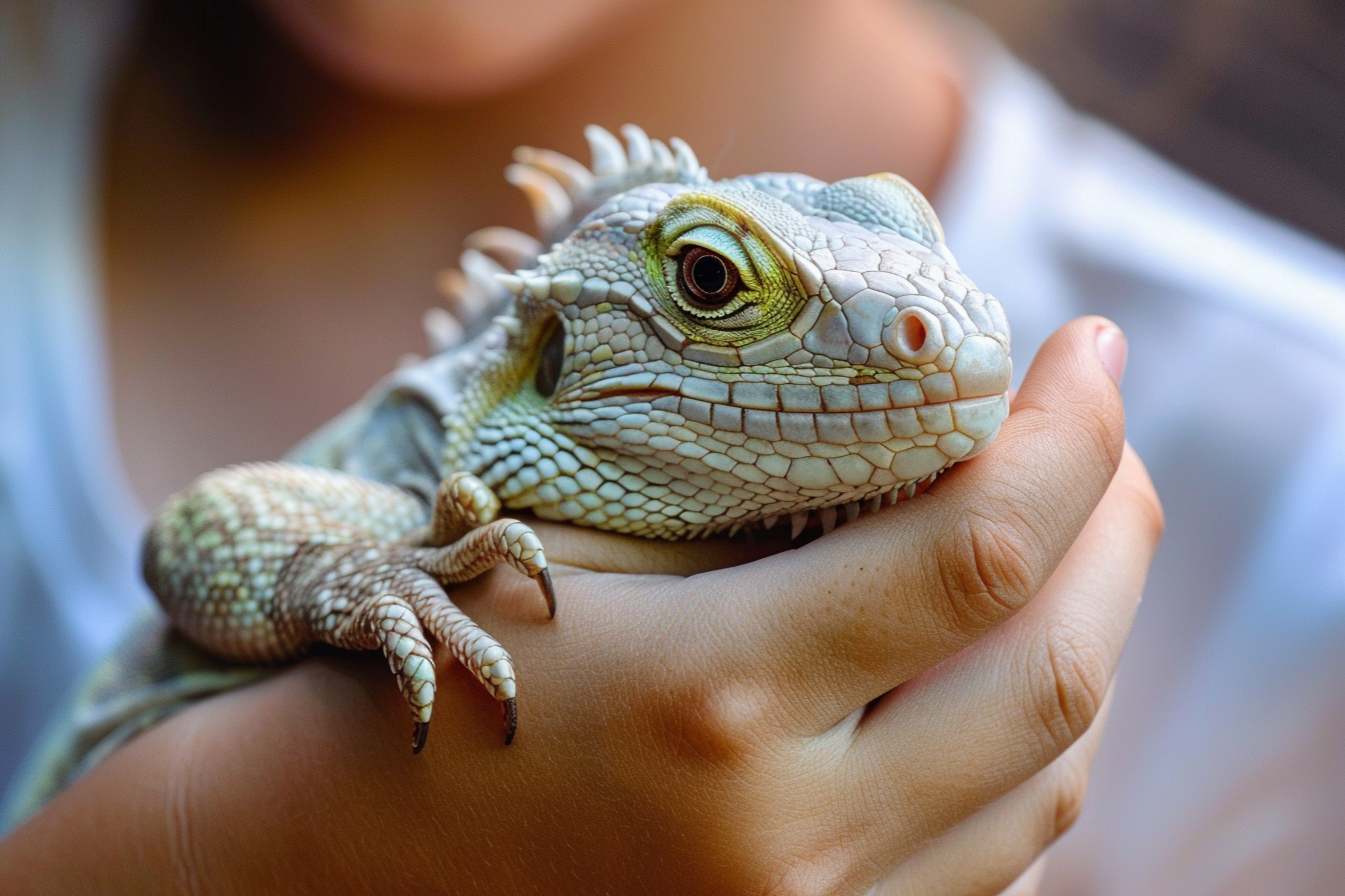 Image gratuite Lézard tenu par une personne 3
