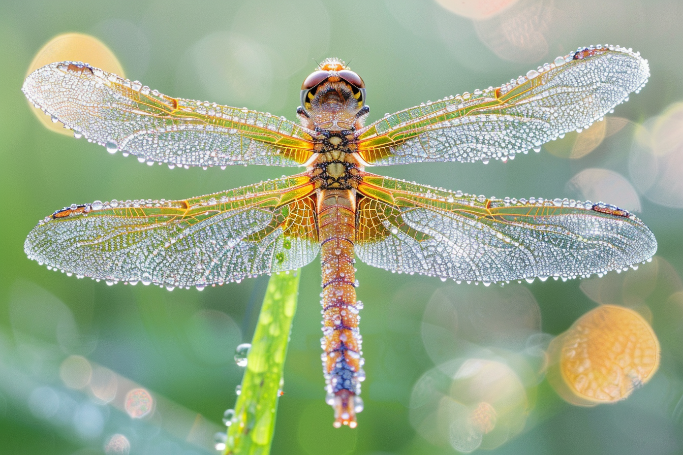 Image gratuite Libellule et rosée du matin 2