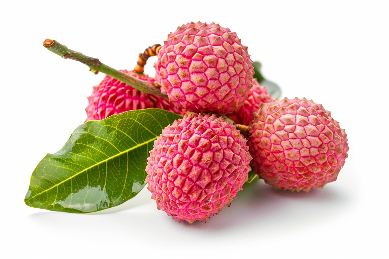 Image gratuite Litchi entier sur fond blanc 1