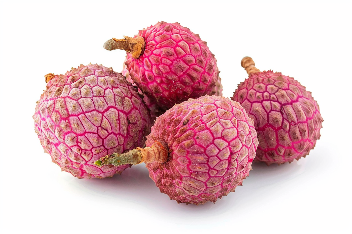 Image gratuite Litchi entier sur fond blanc 2