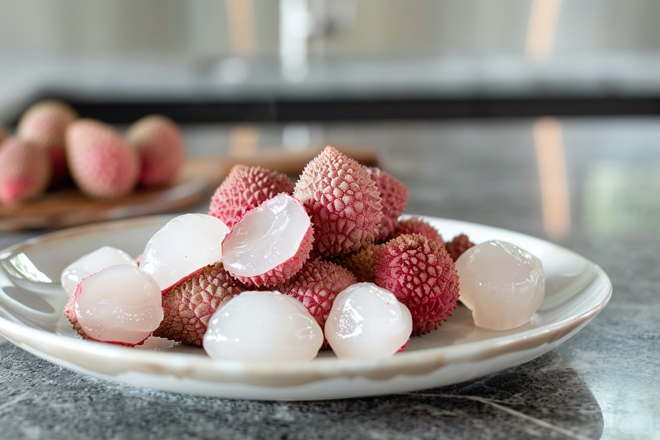 Image gratuite Litchi tranché en cuisine moderne 1