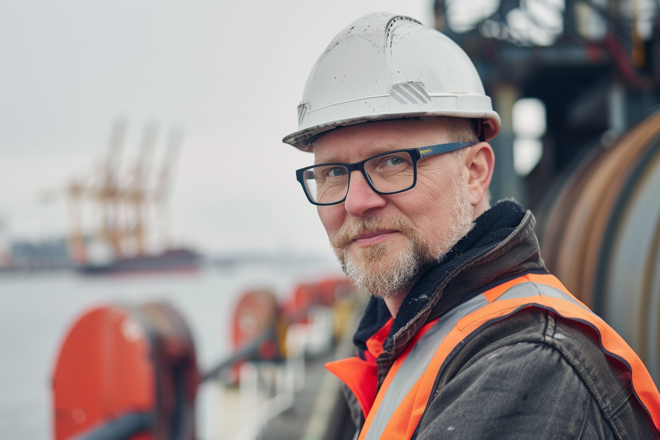 Image gratuite Logisticien maritime, fond gris 3