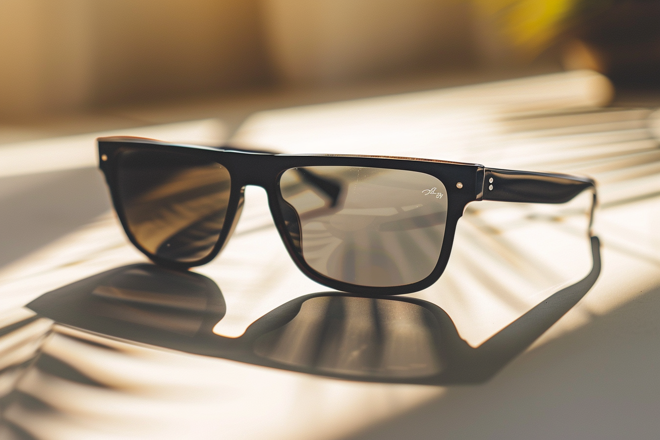 Image gratuite Lunettes de soleil noires sur surface blanche 1