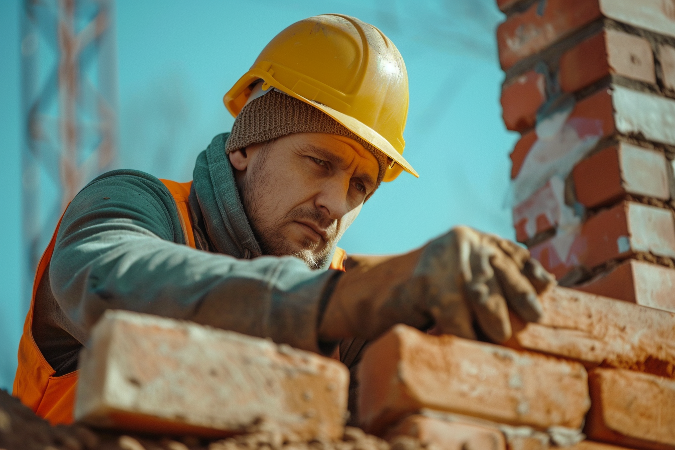 Image gratuite Maçon, fond bleu 1