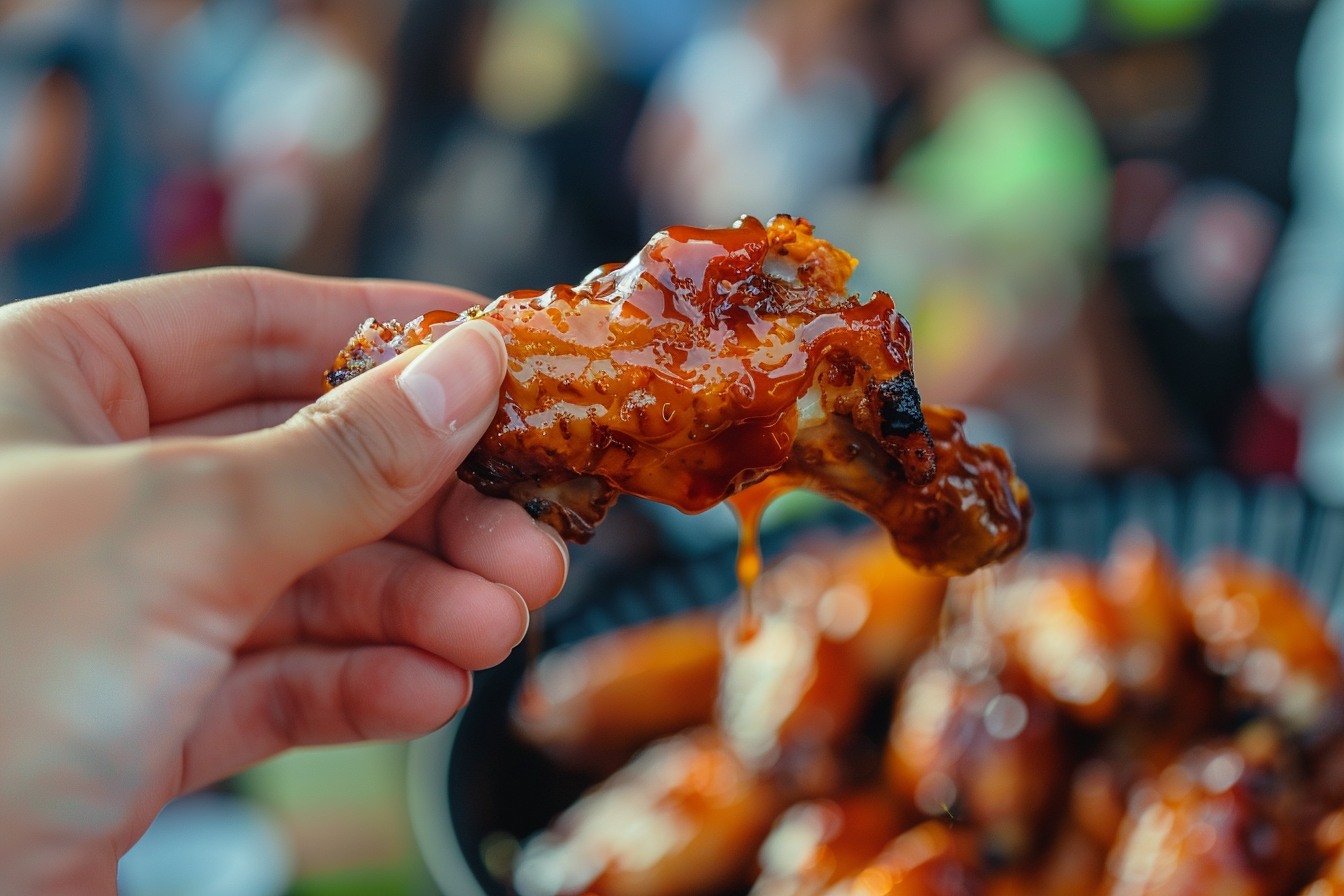 Image gratuite Main avec aile de poulet 2