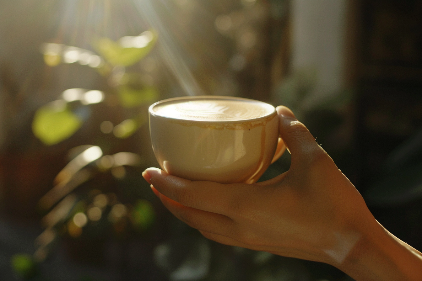 Image gratuite Main avec tasse de cappuccino 6