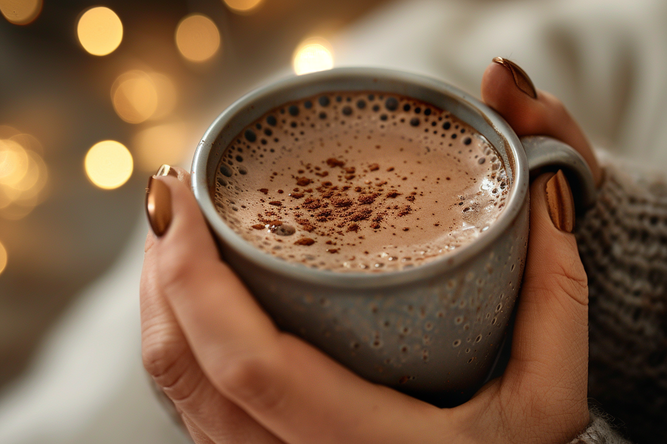 Image gratuite Main avec tasse de chocolat chaud 2