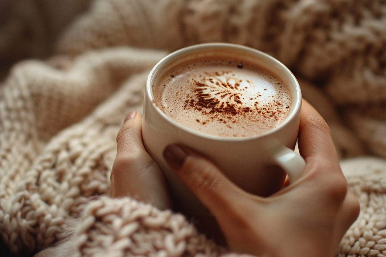 Image gratuite Main avec tasse de chocolat chaud 3