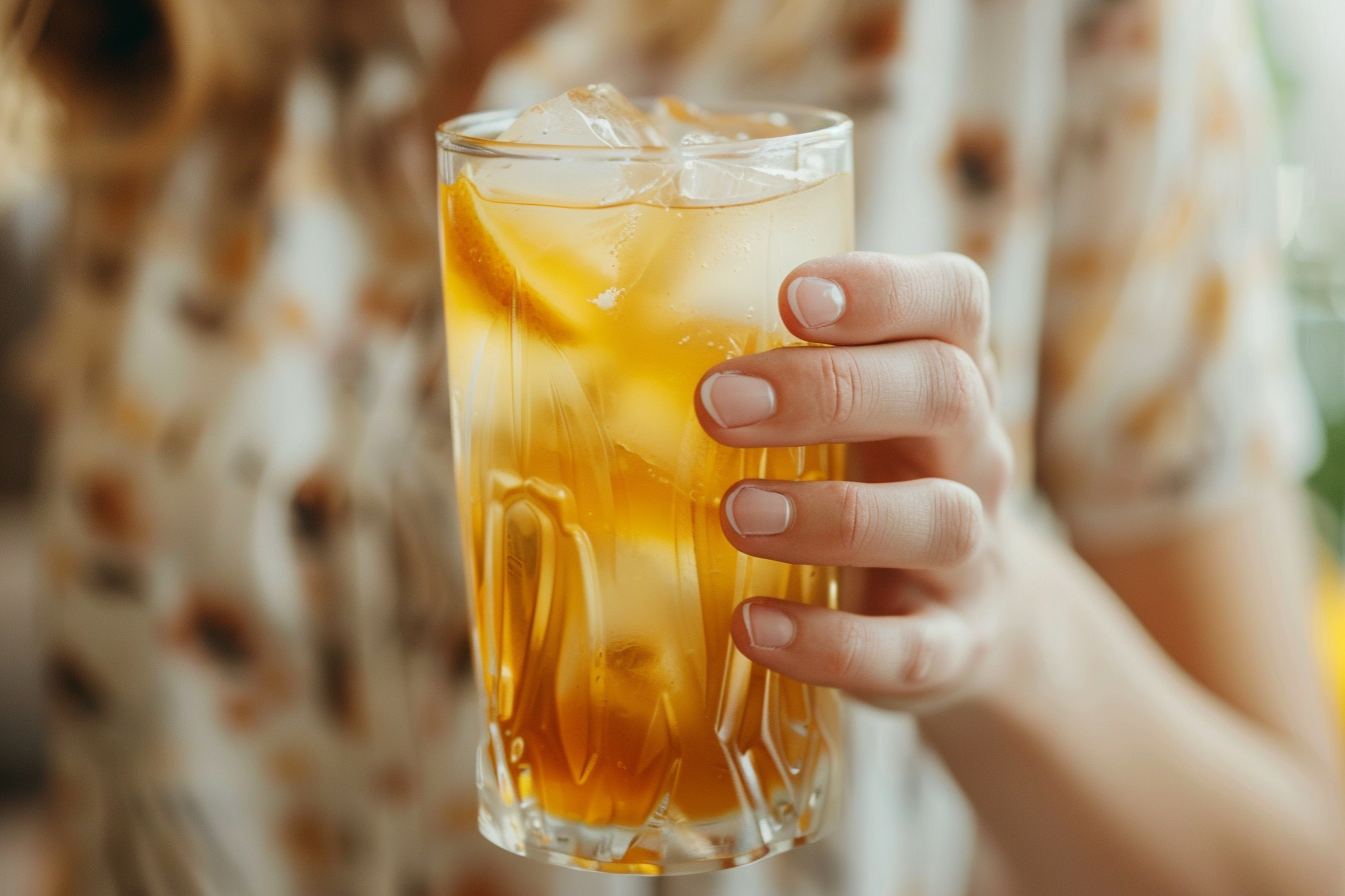 Image gratuite Main avec thé glacé 3