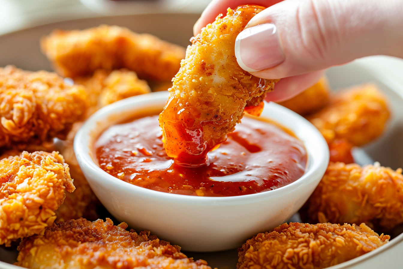 Image gratuite Main avec un nugget de poulet 3