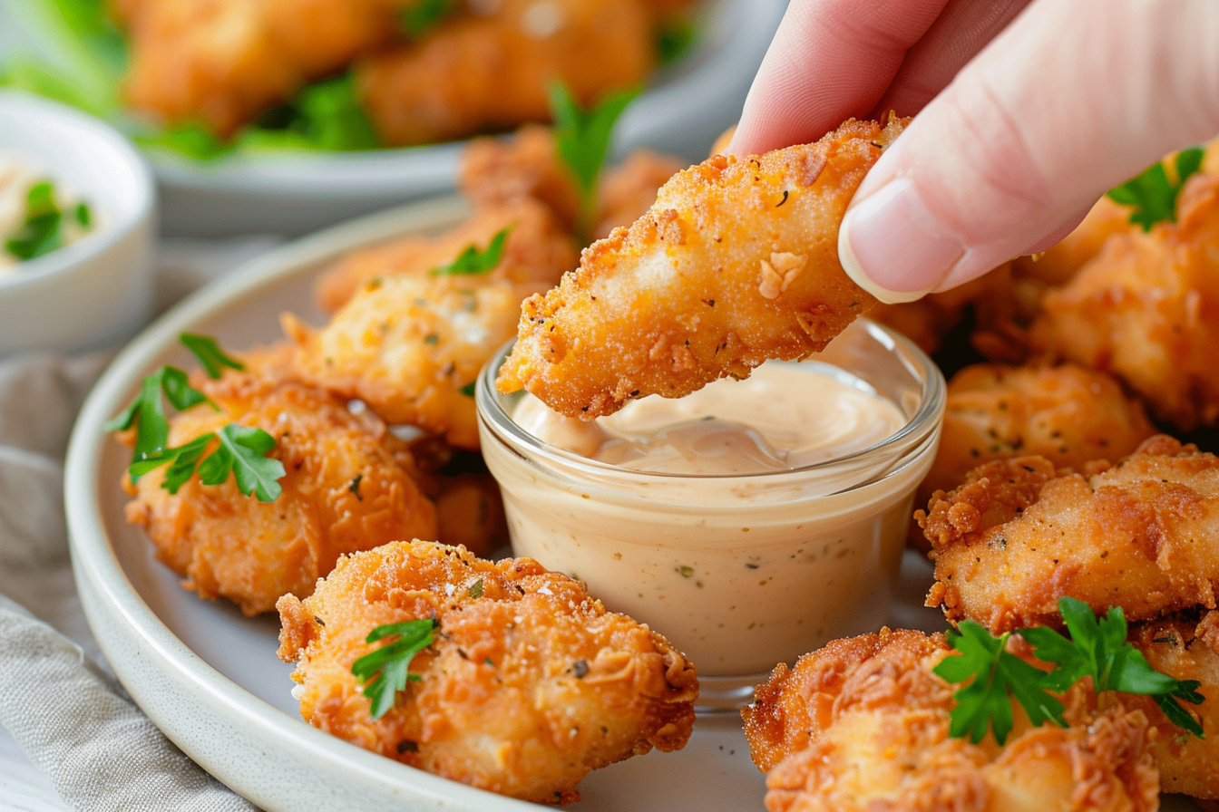 Image gratuite Main avec un nugget de poulet 4