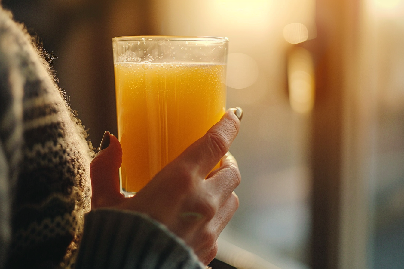 Image gratuite Main avec verre de jus d&rsquo;orange 2