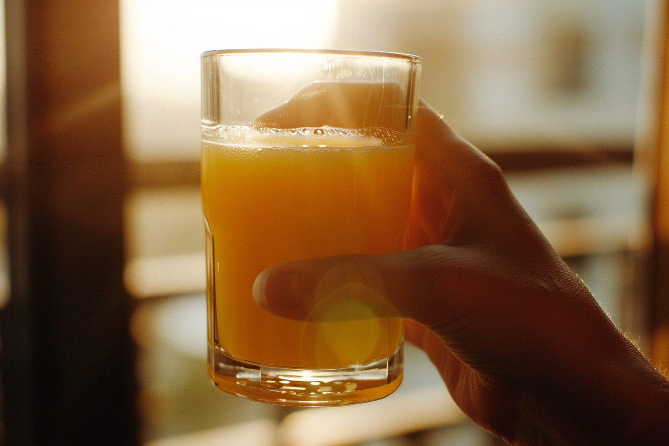 Image gratuite Main avec verre de jus d&rsquo;orange 3