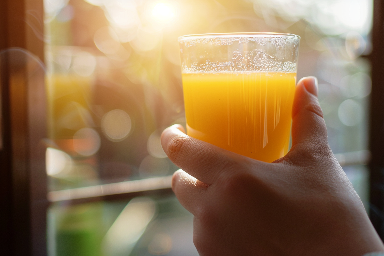 Image gratuite Main avec verre de jus d&rsquo;orange 4