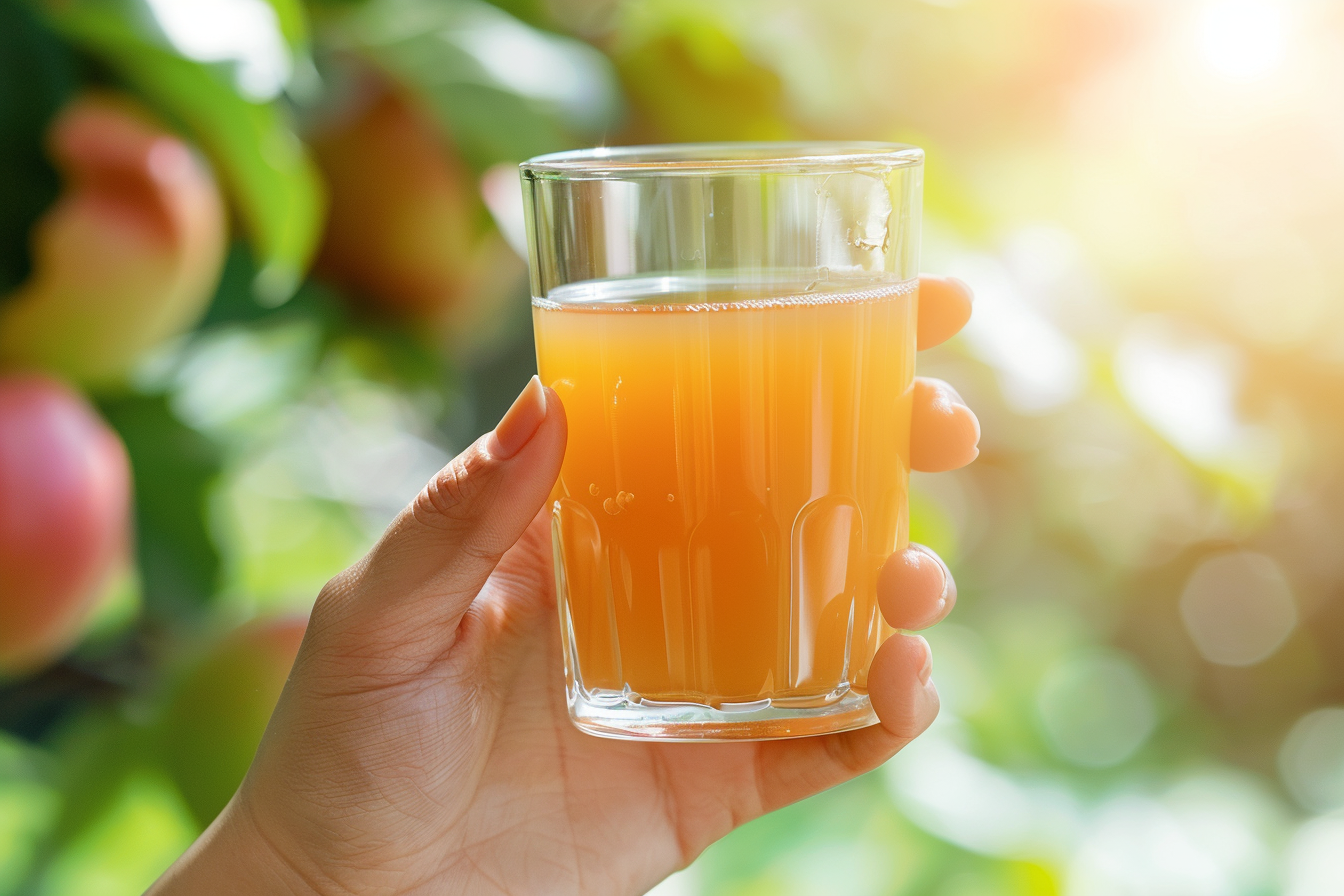 Image gratuite Main avec verre de jus de pomme 2