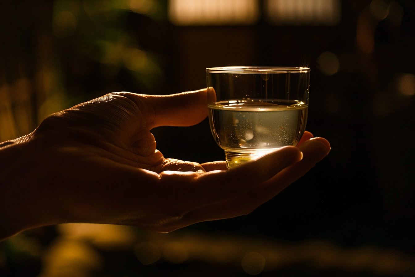 Image gratuite Main avec verre de saké 1