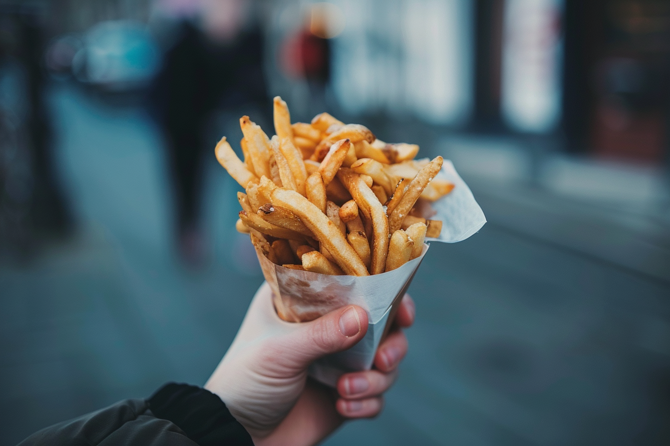 Image gratuite Main tenant des frites croustillantes 2