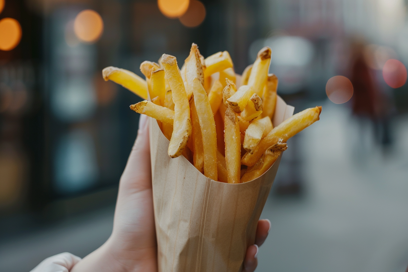 Image gratuite Main tenant des frites croustillantes 3